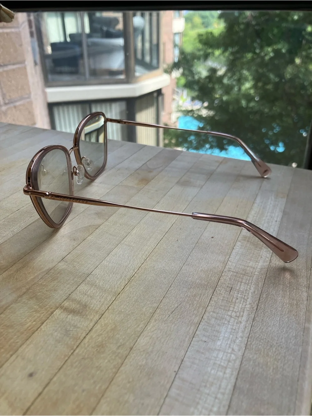 Longchamp Rose Gold Cat-Eye Metal Frame Glasses